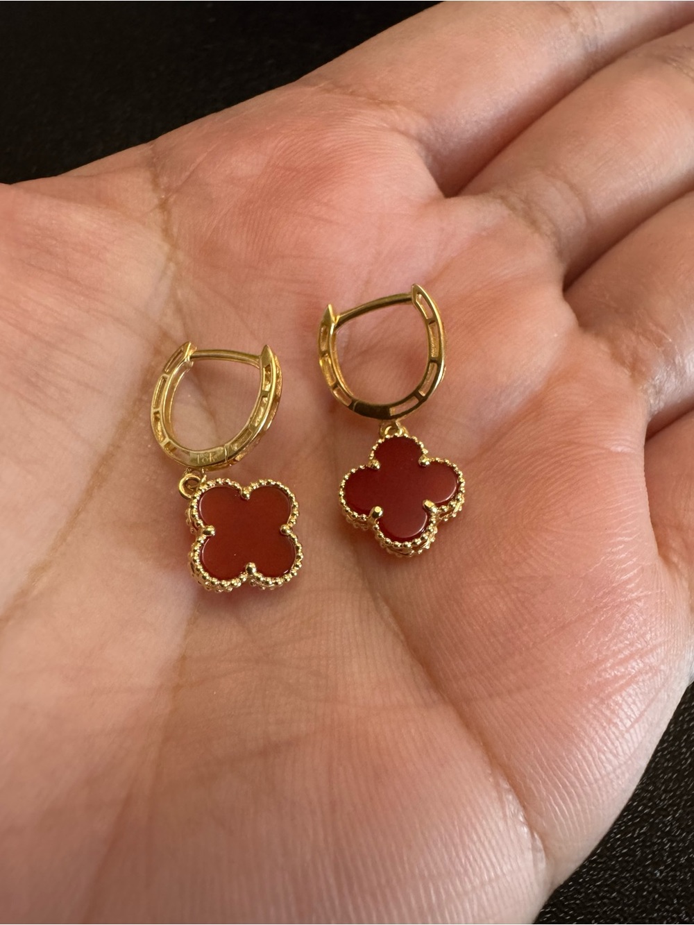 Red Clover 18k gold Drop Earrings - Women's Jewelry